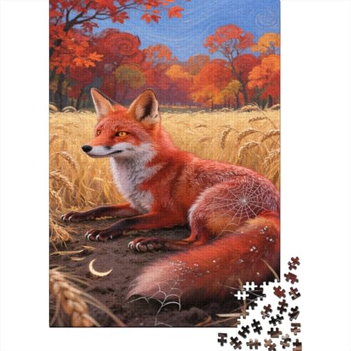 Fuchs Puzzle 1000-teilige Schwer Puzzle Spielzeug Lernspiel Impossible Herbstweizenfeld Herausforderungsspielzeug Für Erwachsene Kinder 1000pcs (75x50cm) von CCIZFMQ