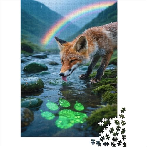 Fuchs Puzzles 1000-teilige Schwer Puzzle Spielzeug Lernspiel Impossible Regenbogenstrom Herausforderungsspielzeug Für Erwachsene Und Kinder in Bewährter 1000pcs (75x50cm) von CCIZFMQ