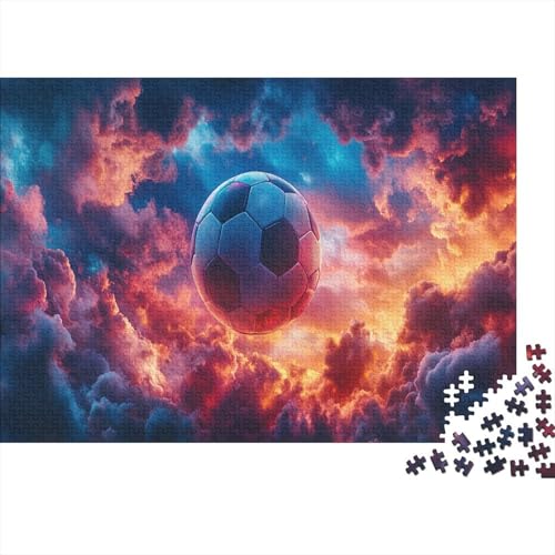 Fußball Puzzle 1000 Teile Schwer Puzzle Spielzeug Pädagogisches Spiel Impossible Colorful Clouds Herausforderungsspielzeug Für Erwachsene Und Kinder in Bewährter 1000pcs (75x50cm) von CCIZFMQ