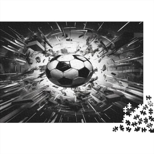 Fußball Puzzle 1000-teilige Schwer Puzzle Spielzeug Lernspiel Impossible Broken Spezialeffekt Herausforderung Spielzeug Für Erwachsene Und Kinder Ab 12 Jahren 1000pcs (75x50cm) von CCIZFMQ