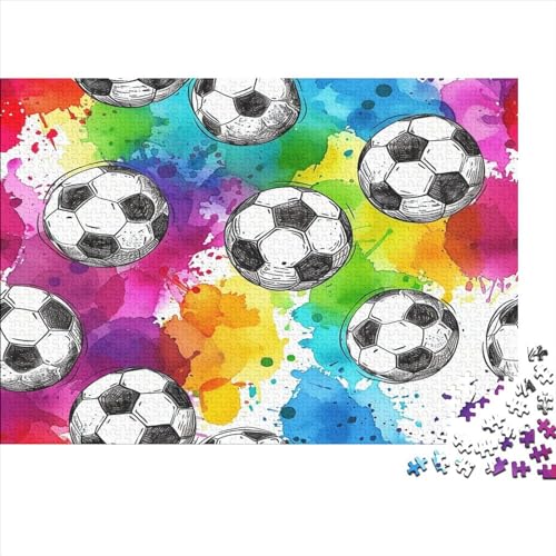Fußball Puzzles 1000 Teile Schwer Puzzle Spielzeug Lernspiel Impossible Watercolor Background Herausforderung Spielzeug Für Erwachsene Kinder 1000pcs (75x50cm) von CCIZFMQ