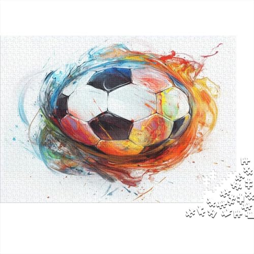 Fußball Puzzles 1000 Teile Schwer Puzzle Spielzeug Pädagogisches Spiel Impossible Colorful Herausforderungsspielzeug Für Erwachsene Kinder 1000pcs (75x50cm) von CCIZFMQ