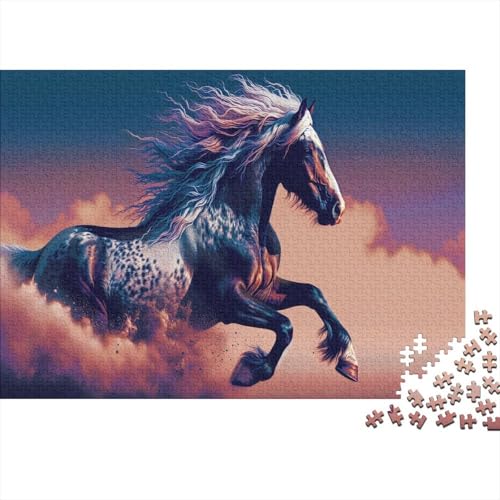 Galoppierendes Pferd Puzzle 1000 Teile Schwer Puzzle Spielzeug Lernspiel Impossible Dust Herausforderung Spielzeug Für Erwachsene Und Kinder Ab 12 Jahren 1000pcs (75x50cm) von CCIZFMQ