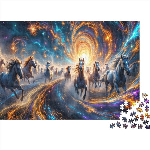 Galoppierendes Pferd Puzzles 1000-teilige Schwer Puzzle Spielzeug Lernspiel Impossible Spiralwirbel Herausforderungsspielzeug Für Erwachsene Und Kinder in Bewährter 1000pcs (75x50cm) von CCIZFMQ