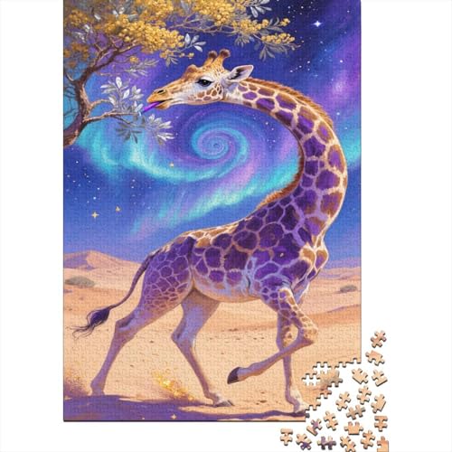 Giraffe Puzzle 1000-teilige Schwer Puzzle Spielzeug Lernspiel Impossible Wüstenspiralnebel Herausforderungsspielzeug Für Erwachsene Kinder 1000pcs (75x50cm) von CCIZFMQ
