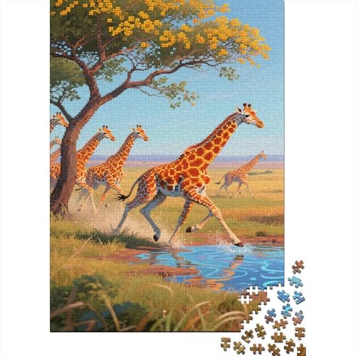 Giraffe Puzzles 1000 Teile Schwer Puzzle Spielzeug Lernspiel Impossible Savannah Herausforderungsspielzeug Für Erwachsene Und Kinder Ab 12 Jahren 1000pcs (75x50cm) von CCIZFMQ