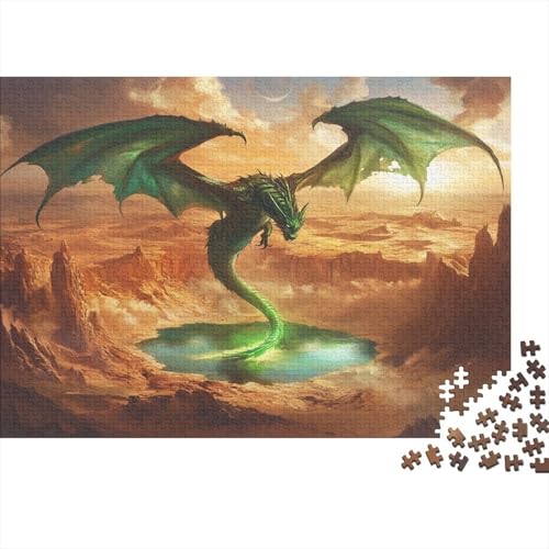 Green Drachen Puzzle 1000-teilige Schwer Puzzle Spielzeug Pädagogisches Spiel Impossible Wüste Canyon Herausforderung Spielzeug Für Erwachsene Und Kinder in Bewährter 1000pcs (75x50cm) von CCIZFMQ