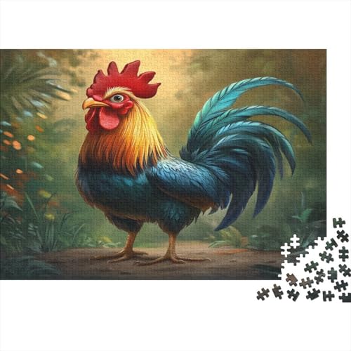 Hahn Puzzle 1000 Teile Schwer Puzzle Spielzeug Lernspiel Impossible Buntes Feder Herausforderung Spielzeug Für Erwachsene Und Kinder in Bewährter 1000pcs (75x50cm) von CCIZFMQ