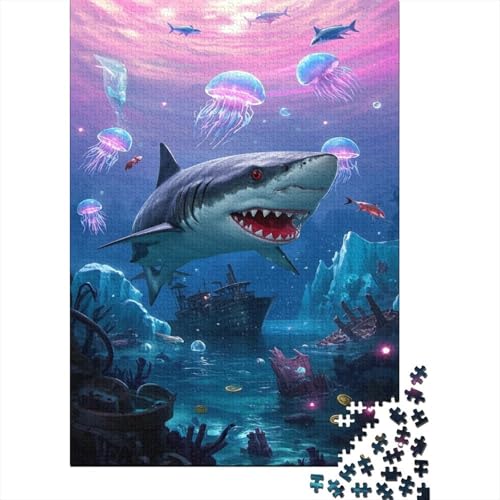 Hai Puzzles 1000 Teile Schwer Puzzle Spielzeug Pädagogisches Spiel Impossible Unterwasserwelt Herausforderungsspielzeug Für Erwachsene Und Kinder Ab 12 Jahren 1000pcs (75x50cm) von CCIZFMQ