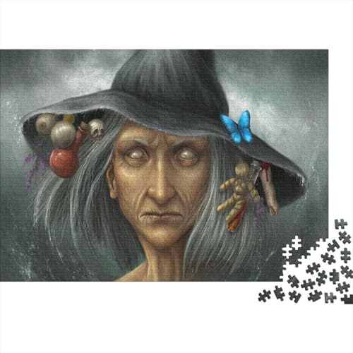 Halloween Hexe Puzzles 1000 Teile Schwer Puzzle Spielzeug Pädagogisches Spiel Impossible Herausforderungsspielzeug Für Erwachsene Und Kinder Ab 14 Jahren 1000pcs (75x50cm) von CCIZFMQ
