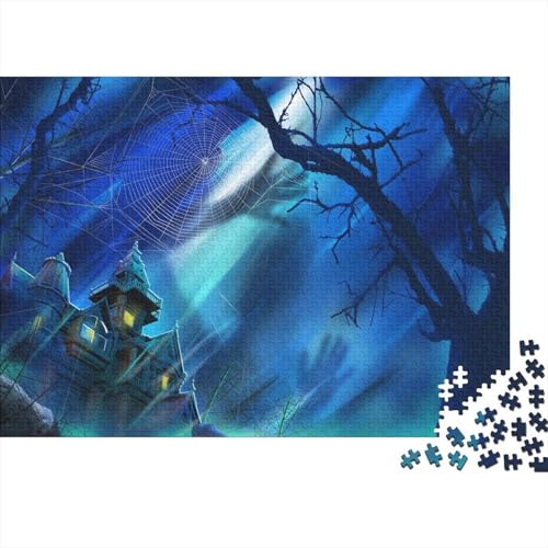 Halloween Nacht Puzzles 1000 Teile Schwer Puzzle Spielzeug Lernspiel Impossible Haunted Haus Herausforderung Spielzeug Für Erwachsene Und Kinder Ab 14 Jahren 1000pcs (75x50cm) von CCIZFMQ
