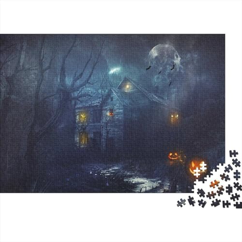 Halloween Nacht Puzzles 1000 Teile Schwer Puzzle Spielzeug Lernspiel Impossible Haunted Haus Herausforderungsspielzeug Für Erwachsene Und Kinder in Bewährter 1000pcs (75x50cm) von CCIZFMQ