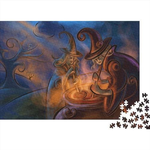 Halloween Puzzles 1000 Teile Schwer Puzzle Spielzeug Lernspiel Impossible Hexen Herausforderungsspielzeug Für Erwachsene Und Kinder Ab 12 Jahren 1000pcs (75x50cm) von CCIZFMQ
