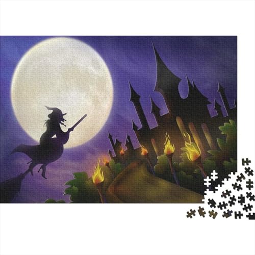 Halloween Puzzles 1000 Teile Schwer Puzzle Spielzeug Lernspiel Impossible Hexenschloss Herausforderungsspielzeug Für Erwachsene Und Kinder Ab 12 Jahren 1000pcs (75x50cm) von CCIZFMQ