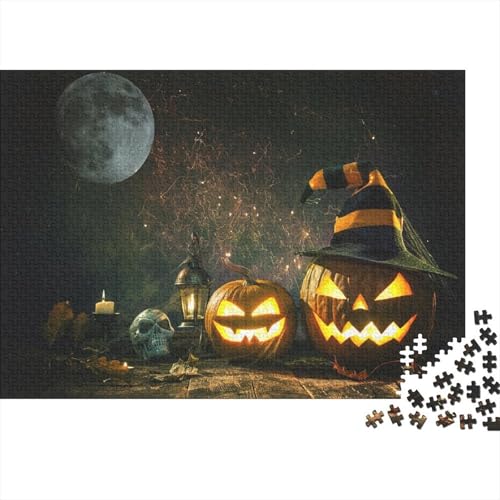 Halloween Puzzles 1000 Teile Schwer Puzzle Spielzeug Lernspiel Impossible Kürbis Laternen Herausforderung Spielzeug Für Erwachsene Kinder 1000pcs (75x50cm) von CCIZFMQ