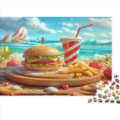 Hamburger Puzzle 1000 Teile Schwer Puzzle Spielzeug Lernspiel Impossible Beach Herausforderung Spielzeug Für Erwachsene Kinder 1000pcs (75x50cm) von CCIZFMQ