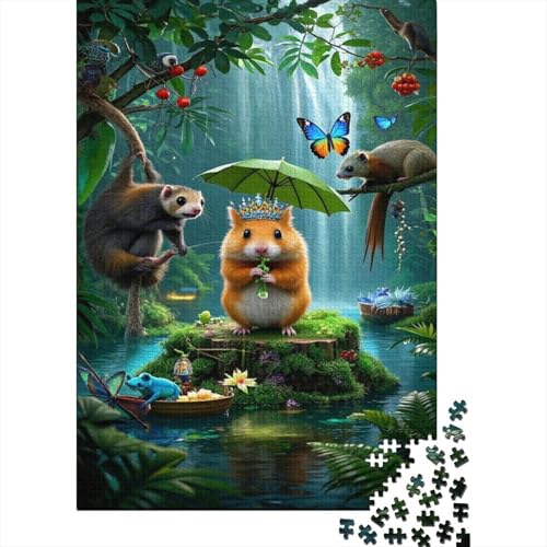 Hamster Puzzle 1000 Teile Schwer Puzzle Spielzeug Lernspiel Impossible Cute Hamster Herausforderung Spielzeug Für Erwachsene Kinder 1000pcs (75x50cm) von CCIZFMQ