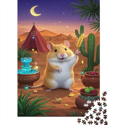 Hamster Puzzle 1000-teilige Schwer Puzzle Spielzeug Lernspiel Impossible Desert Herausforderungsspielzeug Für Erwachsene Und Kinder Ab 14 Jahren 1000pcs (75x50cm) von CCIZFMQ