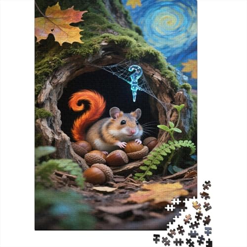 Hamster Puzzles 1000 Teile Schwer Puzzle Spielzeug Lernspiel Impossible Baumhöhle Herausforderungsspielzeug Für Erwachsene Kinder 1000pcs (75x50cm) von CCIZFMQ