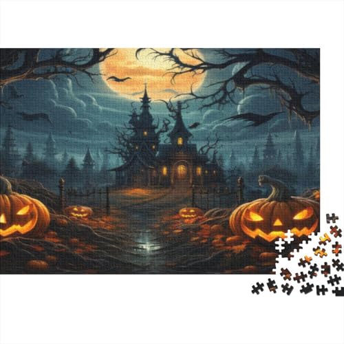 Haunted Castle Puzzle 1000 Teile Schwer Puzzle Spielzeug Pädagogisches Spiel Impossible Jack-o'-Lantern Herausforderungsspielzeug Für Erwachsene Und Kinder in Bewährter 1000pcs (75x50cm) von CCIZFMQ