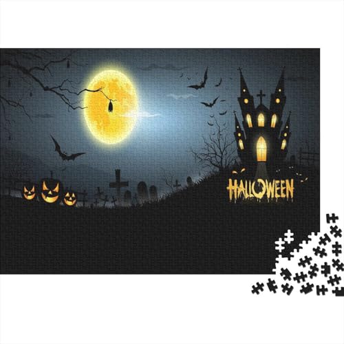 Haunted Castle Puzzles 1000 Teile Schwer Puzzle Spielzeug Lernspiel Impossible Mondbeleuchtete Nacht Herausforderung Spielzeug Für Erwachsene Und Kinder Ab 14 Jahren 1000pcs (75x50cm) von CCIZFMQ