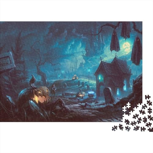 Haunted Haus Puzzle 1000 Teile Schwer Puzzle Spielzeug Pädagogisches Spiel Impossible Kürbis Laternen Herausforderungsspielzeug Für Erwachsene Und Kinder in Bewährter 1000pcs (75x50cm) von CCIZFMQ