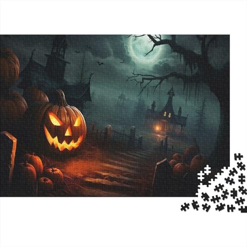 Haunted Haus Puzzles 1000 Teile Schwer Puzzle Spielzeug Lernspiel Impossible Kürbis Laternen Herausforderungsspielzeug Für Erwachsene Kinder 1000pcs (75x50cm) von CCIZFMQ