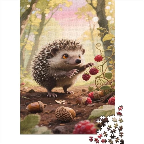 Hedgehog Puzzles 1000 Teile Schwer Puzzle Spielzeug Lernspiel Impossible Wald Himbeere Herausforderung Spielzeug Für Erwachsene Und Kinder Ab 12 Jahren 1000pcs (75x50cm) von CCIZFMQ