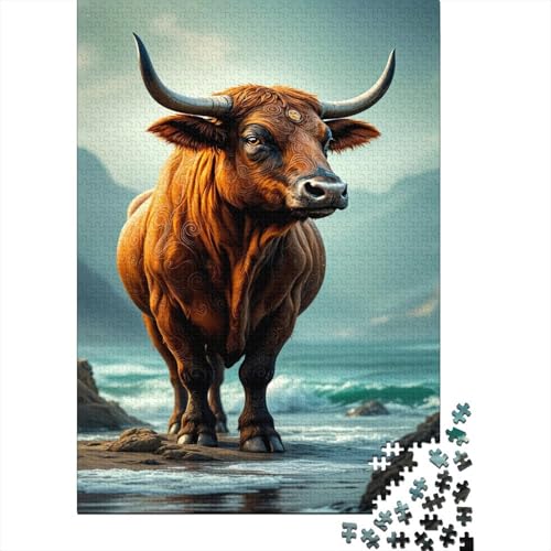 Heilige Kuh Puzzle 1000 Teile Schwer Puzzle Spielzeug Pädagogisches Spiel Impossible Küstenberge Herausforderungsspielzeug Für Erwachsene Und Kinder Ab 14 Jahren 1000pcs (75x50cm) von CCIZFMQ