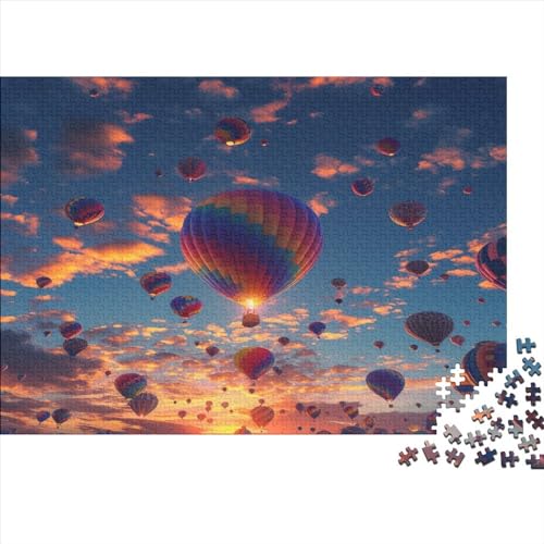 Heißluftballon Puzzles 1000 Teile Schwer Puzzle Spielzeug Pädagogisches Spiel Impossible Sonnenuntergang Herausforderung Spielzeug Für Erwachsene Kinder 1000pcs (75x50cm) von CCIZFMQ