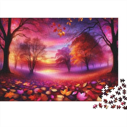 Herbst Wald Puzzle 1000 Teile Schwer Puzzle Spielzeug Pädagogisches Spiel Impossible Sonnenuntergang Glow Herausforderungsspielzeug Für Erwachsene Und Kinder Ab 12 Jahren 1000pcs (75x50cm) von CCIZFMQ
