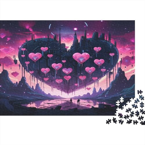 Herzförmige Architektur Puzzle 1000-teilige Schwer Puzzle Spielzeug Pädagogisches Spiel Impossible Herausforderung Spielzeug Für Erwachsene Und Kinder Ab 14 Jahren 1000pcs (75x50cm) von CCIZFMQ