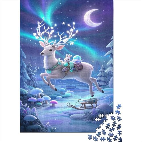 Hirsch Puzzle 1000 Teile Schwer Puzzle Spielzeug Pädagogisches Spiel Impossible Dreamy Hirsch Herausforderung Spielzeug Für Erwachsene Kinder 1000pcs (75x50cm) von CCIZFMQ
