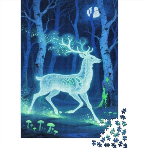 Hirsch Puzzle 1000-teilige Schwer Puzzle Spielzeug Pädagogisches Spiel Impossible Mondwald Herausforderungsspielzeug Für Erwachsene Und Kinder Ab 12 Jahren 1000pcs (75x50cm) von CCIZFMQ