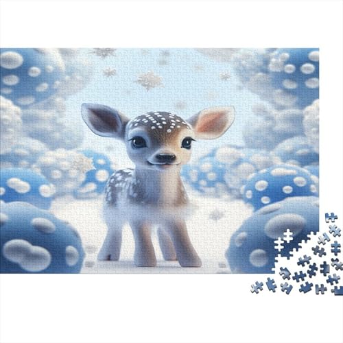 Hirsch Puzzles 1000 Teile Schwer Puzzle Spielzeug Lernspiel Impossible Süß Träumig Herausforderung Spielzeug Für Erwachsene Und Kinder Ab 12 Jahren 1000pcs (75x50cm) von CCIZFMQ