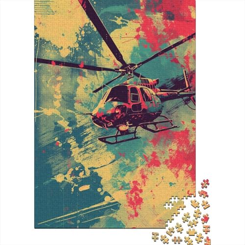 Hubschrauber Puzzle 1000-teilige Schwer Puzzle Spielzeug Lernspiel Impossible Abstrakte Kunstwork Herausforderung Spielzeug Für Erwachsene Kinder 1000pcs (75x50cm) von CCIZFMQ