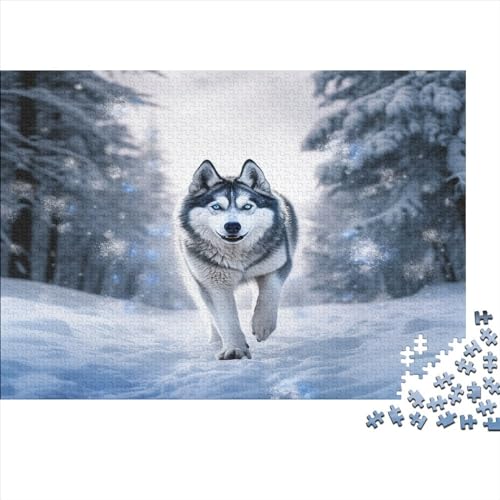 Husky Puzzles 1000 Teile Schwer Puzzle Spielzeug Pädagogisches Spiel Impossible Snowfield Herausforderungsspielzeug Für Erwachsene Und Kinder in Bewährter 1000pcs (75x50cm) von CCIZFMQ