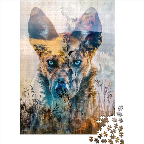 Hyäne Puzzle 1000 Teile Schwer Puzzle Spielzeug Lernspiel Impossible Wildrasen Herausforderung Spielzeug Für Erwachsene Und Kinder Ab 12 Jahren 1000pcs (75x50cm) von CCIZFMQ