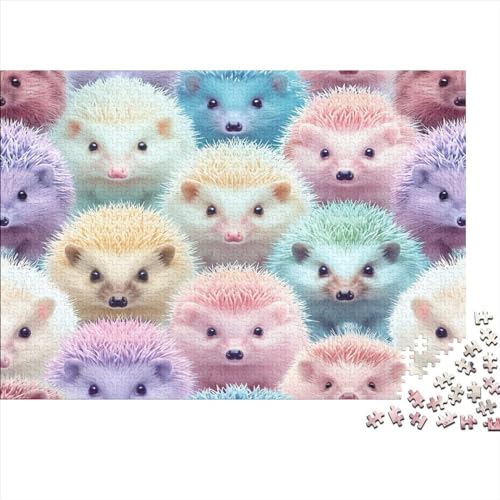 Igel Puzzle 1000 Teile Schwer Puzzle Spielzeug Pädagogisches Spiel Impossible Cute Animal Herausforderungsspielzeug Für Erwachsene Und Kinder in Bewährter 1000pcs (75x50cm) von CCIZFMQ