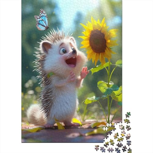 Igel Puzzles 1000 Teile Schwer Puzzle Spielzeug Lernspiel Impossible Sonnenblume Herausforderungsspielzeug Für Erwachsene Und Kinder in Bewährter 1000pcs (75x50cm) von CCIZFMQ