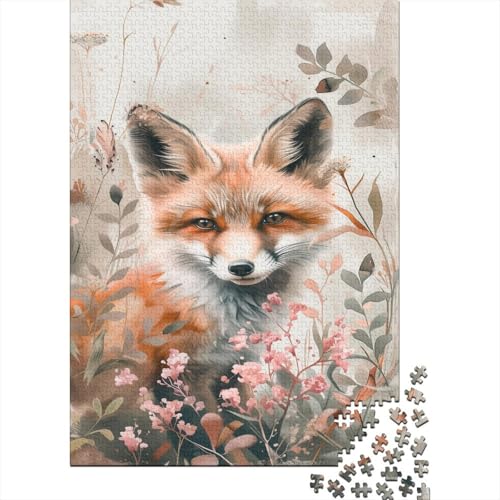 Jungle Fuchs Puzzle 1000-teilige Schwer Puzzle Spielzeug Lernspiel Impossible Blumen Plants Herausforderung Spielzeug Für Erwachsene Kinder 1000pcs (75x50cm) von CCIZFMQ