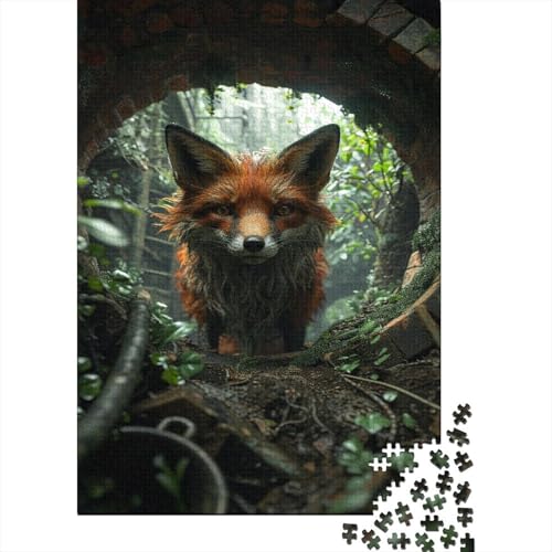 Jungle Fuchs Puzzle 1000-teilige Schwer Puzzle Spielzeug Lernspiel Impossible Tree Hole Herausforderung Spielzeug Für Erwachsene Kinder 1000pcs (75x50cm) von CCIZFMQ