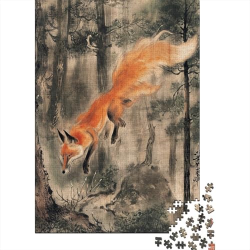 Jungle Fuchs Puzzles 1000 Teile Schwer Puzzle Spielzeug Lernspiel Impossible Forest Herausforderung Spielzeug Für Erwachsene Kinder 1000pcs (75x50cm) von CCIZFMQ