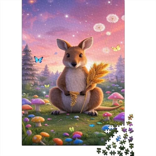 Känguru Puzzle 1000-teilige Schwer Puzzle Spielzeug Lernspiel Impossible Cute Känguru Herausforderungsspielzeug Für Erwachsene Kinder 1000pcs (75x50cm) von CCIZFMQ