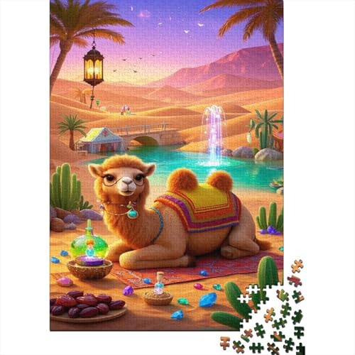 Kamel Puzzle 1000-teilige Schwer Puzzle Spielzeug Pädagogisches Spiel Impossible Desert Kamel Herausforderungsspielzeug Für Erwachsene Und Kinder Ab 14 Jahren 1000pcs (75x50cm) von CCIZFMQ