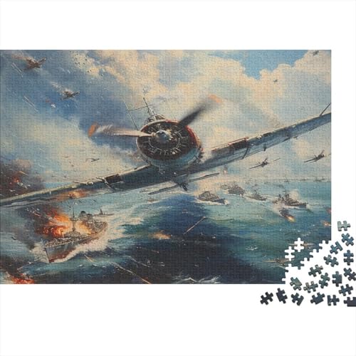 Kampfflugzeuge Puzzle 1000 Teile Schwer Puzzle Spielzeug Pädagogisches Spiel Impossible Flammen of War Herausforderungsspielzeug Für Erwachsene Kinder 1000pcs (75x50cm) von CCIZFMQ