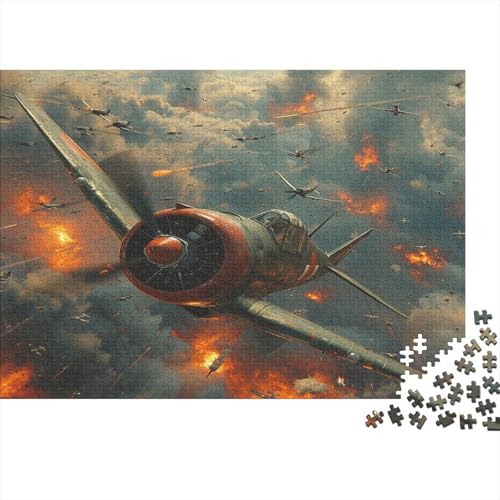 Kampfflugzeuge Puzzle 1000-teilige Schwer Puzzle Spielzeug Lernspiel Impossible Flammen of War Herausforderungsspielzeug Für Erwachsene Und Kinder in Bewährter 1000pcs (75x50cm) von CCIZFMQ