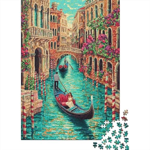Kanäle von Venedig Puzzles 1000 Teile Schwer Puzzle Spielzeug Lernspiel Impossible Waterway Herausforderung Spielzeug Für Erwachsene Und Kinder Ab 12 Jahren 1000pcs (75x50cm) von CCIZFMQ