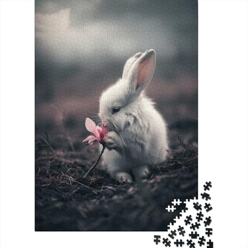 Kaninchen Puzzle 1000 Teile Schwer Puzzle Spielzeug Lernspiel Impossible Forest Blume Herausforderungsspielzeug Für Erwachsene Und Kinder Ab 12 Jahren 1000pcs (75x50cm) von CCIZFMQ