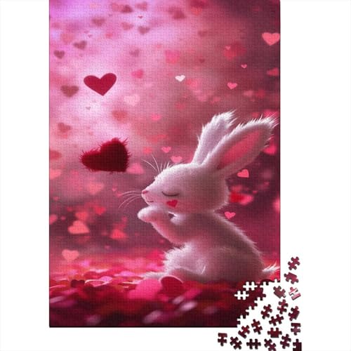 Kaninchen Puzzle 1000 Teile Schwer Puzzle Spielzeug Lernspiel Impossible Pink Dreamy Herausforderungsspielzeug Für Erwachsene Kinder 1000pcs (75x50cm) von CCIZFMQ